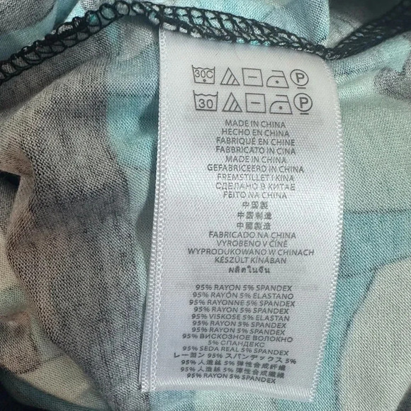 NWT Michael Kors black and blue window pane print long sleeve top size medium - Picture 8 of 10